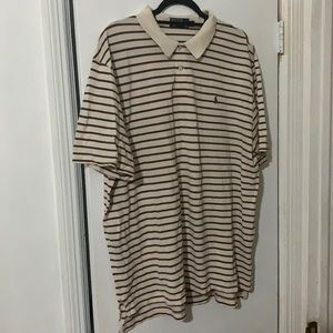 Polo by Ralph Lauren Cream/Brown XXL Polo Shirt